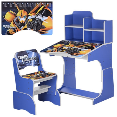 фото Парта со стульчиком для детей W 2071-42-1 трансформеры (синий)