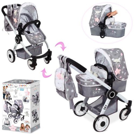 фото Коляска классика для куклы DeCuevas 80524 корзина рюкзак подвески