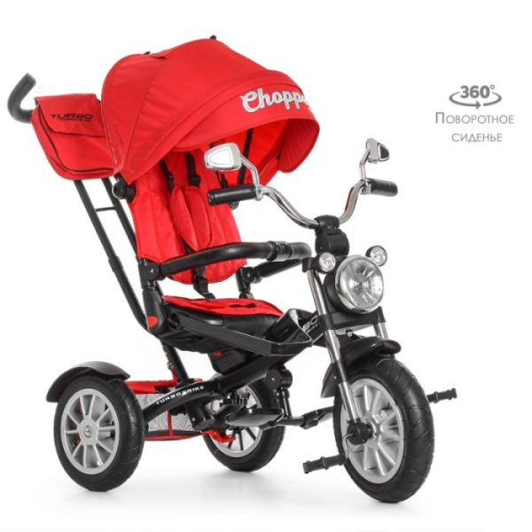 Детский трехколесный велосипед TURBOTRIKE M 4056-1 колясочный поворотный (красный)