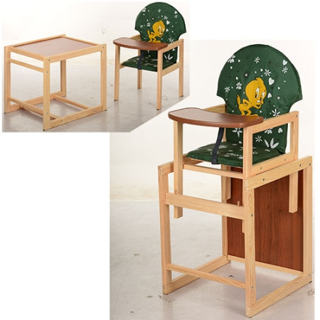 фото Деревянный стульчик для кормления Vivast V-010-22-7 (зеленый цыпленок)