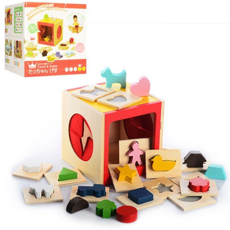 фото Развивающий деревянный куб MD 0934 с фигурками