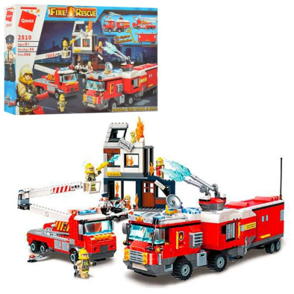 Детский конструктор Brick 2810 Пожарная станция (996 деталей)
