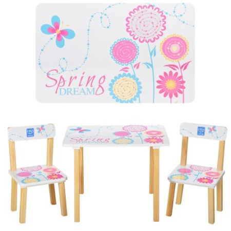 фото Детский столик со стульчиками 501-37 Весна деревянный