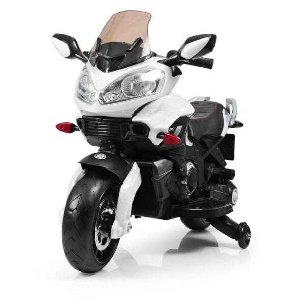 Детский электромотоцикл Bambi M 3630 EL-1 кожаное сиденье и ЕВА-колеса (белый)