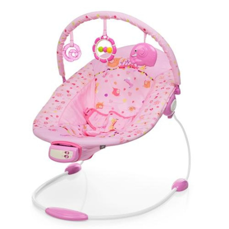 фото Шезлонг детский 6358-1 музыка и вибро (розовый)
