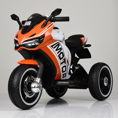 фото Детский трицикл Bambi M 4053L-7 кожаное сиденье и свет в колесах (оранжевый)