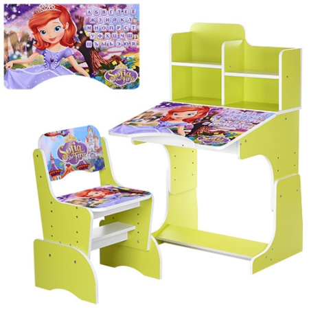 фото Регулируемая парта со стульчиком W 2071-41-1(RU) (салатовая)
