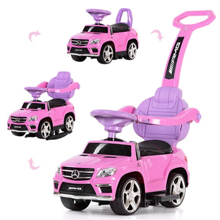 фото Детская машинка-качалка Mercedes AMG SX1578-8 с кожаным сиденьем (розовая)