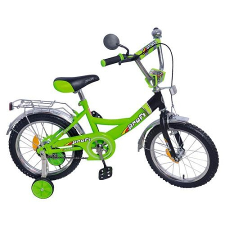 фото Детский велосипед PROFI 16 дюймов P 1645 P 1635 с боковыми колесами (салатово-черный)