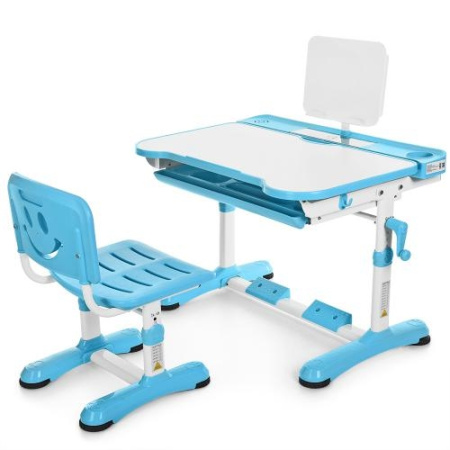 фото Детская парта Bambi M 3823-4 подставка для книг и выдвижной ящик (синяя)