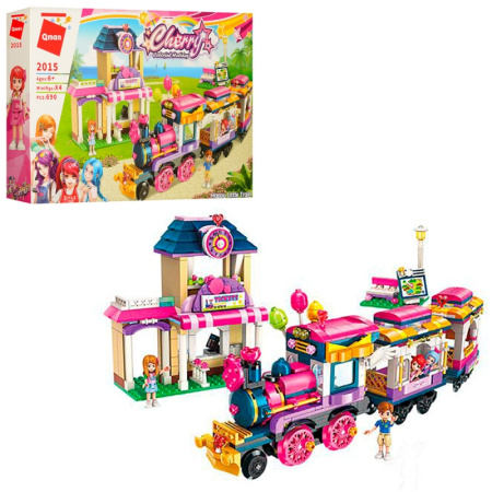 фото Конструктор для девочек Розовая серия 2015 поезд вокзал (690 деталей)