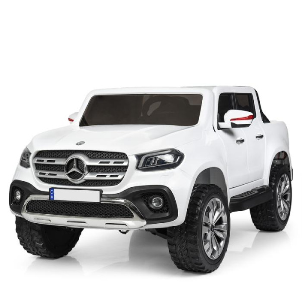 Детский джип Mercedes M 3996EBLR-1 полный привод и кожаное сиденье (белый)