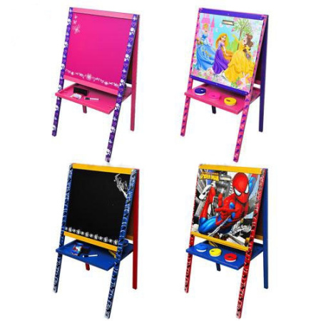 фото Детский деревянный мольберт BB 10254 С - D (губка, мел, фломастер, 3 баночки)