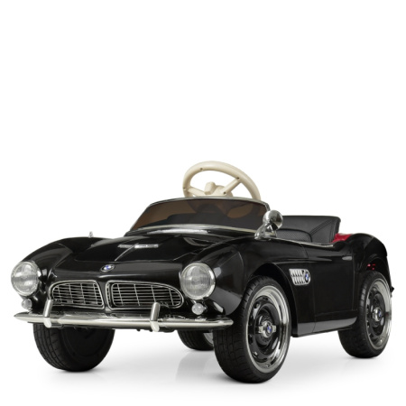фото Детский электромобиль ретро BMW M 4169EBLR-2 с кожаным сиденьем и радиоуправлением (черный)