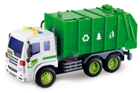 фото Машинка инерционная 1:16 Wenyi Мусоровоз со звуком и светом
