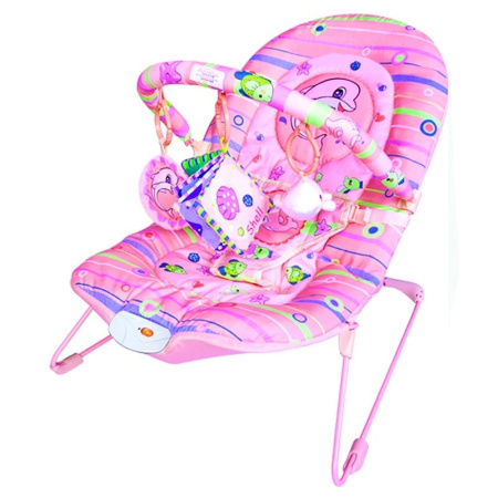 фото Детский шезлонг-качалка М 1103 Дельфин, розовый