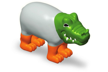 фото Пазл 3D детский магнитные животные POPULAR Playthings Mix or Match (тигр, крокодил, слон, жираф)