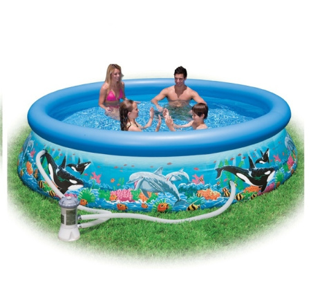 фото Семейный красивый надувной  бассейн Intex 54906 (336 х 76 см) фото Семейный красивый надувной  бассейн Intex 54906 (336 х 76 см)