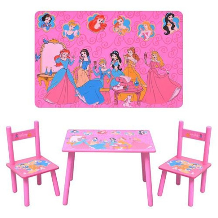 фото Столик и два стульчика М 1109 «Принцессы», деревянный