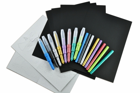 фото Фломастеры и аэрографы металлик Malinos Metallic XXL 16 (8+8 шт)