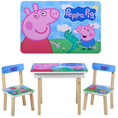 фото Детский столик со стульчиками VIVAST 503-13 Свинка Пеппа