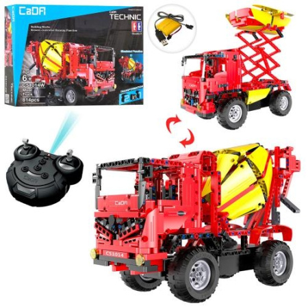 фото Конструктор с радиоуправлением C51014W бетономешалка на резиновых колесах (814 деталей)