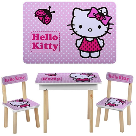 фото Детский столик со стульчиками VIVAST 503-16 Hello Kitty