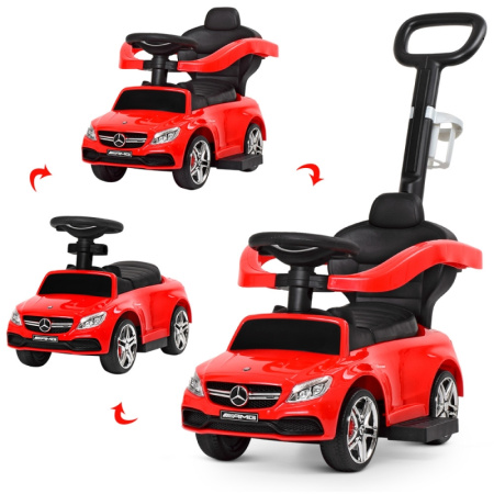 фото Детская каталка-толокар Mercedes AMG 639-3 с родительской ручкой (красная)