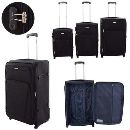 фото Набор дорожных чемоданов MK 1510-BLACK на колесиках (черные)