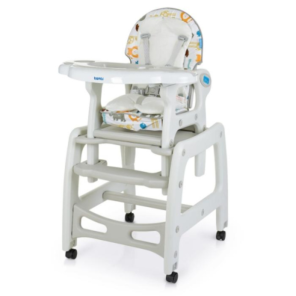 Детский стульчик для кормления M 1563 Animal Gray животные (серый)