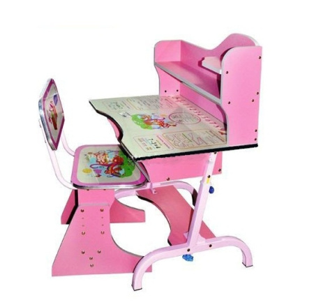 фото Детская парта со стульчиком HB 2072-02-7 регулируемая, металлические ножки (розовая)