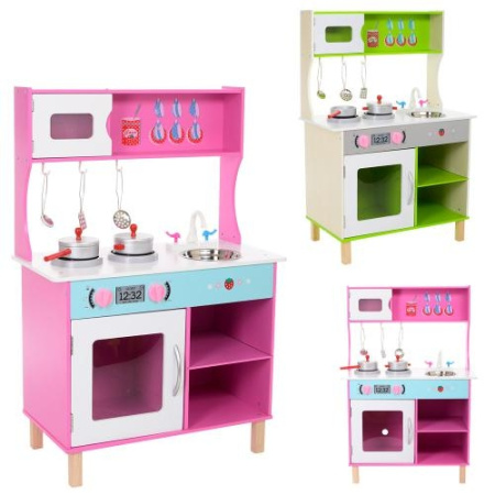 фото Детская деревянная кухня MD 1209 с посудой