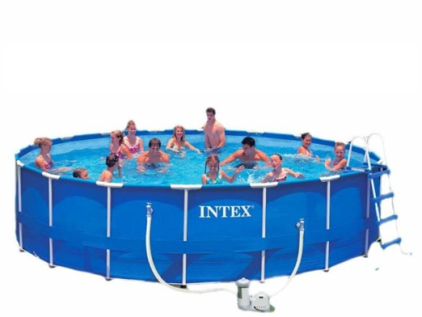 Семейный каркасный бассейн Metal Frame Pool Intex 57954, полная комплектация (549x122 см)