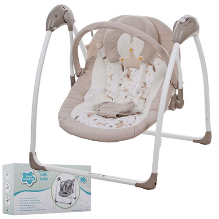 фото Детские качели-шезлонг SG111-13 с электроприводом и дугой (бежевый)