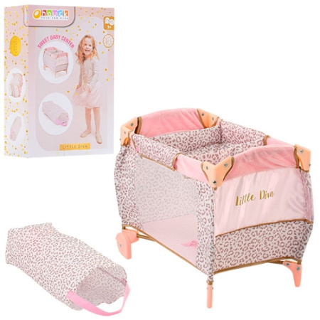 фото Кровать-манеж для куклы 2в1 D-90186 с чехлом (52-34-37см)