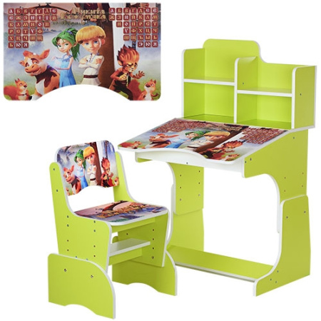 фото Парта детская Bambi W 2071-17 Никита Кожемяка регулируемая по высоте (салатовая)