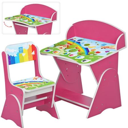 фото Регулируемая парта со стульчиком ML-315-11-2 (малиновая)