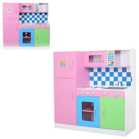 фото Детская деревянная кухня MD 1208 с плитой (102-104-34см)