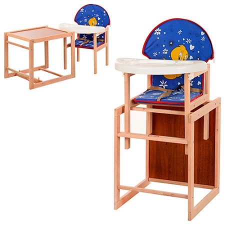 фото Детский стульчик для кормления VIVAST М V-102-24-7 трансформер цыпленок (синий)