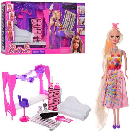 фото Мебель для куклы спальня 68023 с аксессуарами