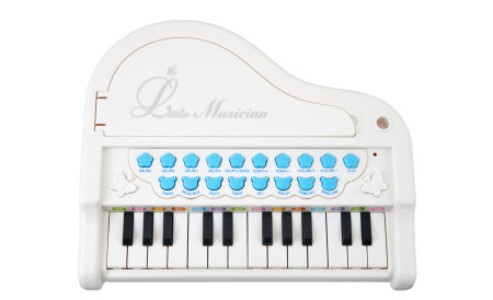 фото Детское пианино синтезатор Baoli "Маленький музикант" с микрофоном 24 клавиши (белый)