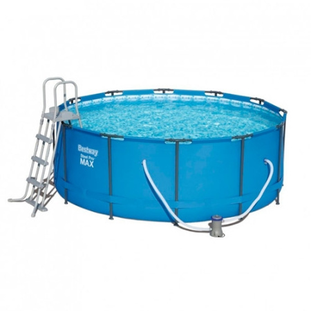 фото Каркасный круглый бассейн Bestway 15427 с фильтр-насосом и лестницей (366-133 см)