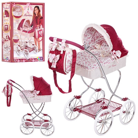 фото Коляска для куклы классика 80215 корзина сумка подушка