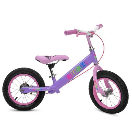 фото Детский беговел 12 дюймов PROFI KIDS M 3845A-2 с резиновыми колесами (сиренево-розовый)