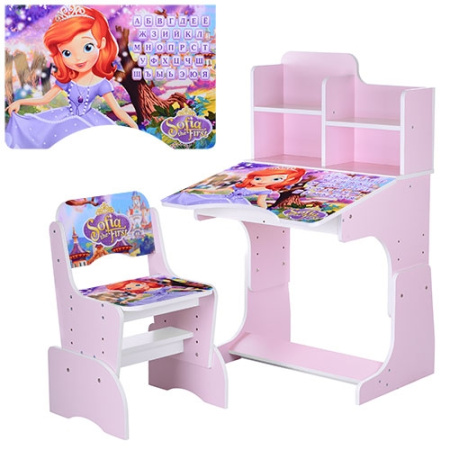 фото Регулируемая парта со стульчиком W 2071-41-2(RU) Sofia (розовая)