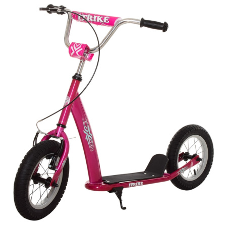 фото Подростковый самокат iTrike SR 2-047-P два резиновых колеса руль 77-97 см (розовый)