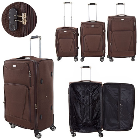 фото Набор чемоданов MK 1506-COFFEE с выдвижной ручкой (кофейные)