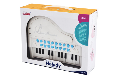 фото Детское пианино синтезатор Baoli "Маленький музикант" с микрофоном 24 клавиши (белый)