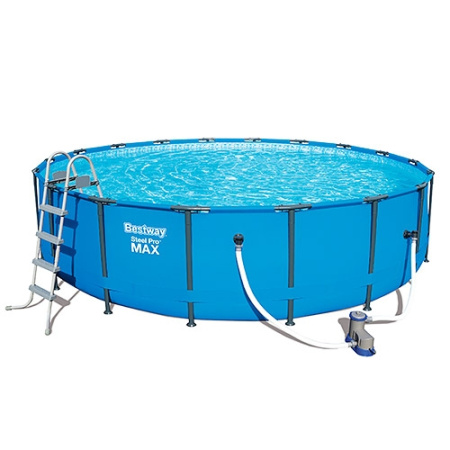 фото Каркасный бассейн Bestway 56462 фильтр-насос лестница тент (549-122 см)