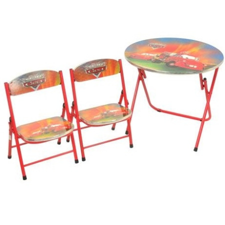 фото Детский столик DT 22-17 H2 Тачки, два стульчика, металлическая рама